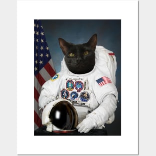 Black Cat Astronaut (Nasa Employee Photo) Posters and Art